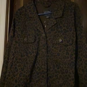 Cheetah print button down shirt